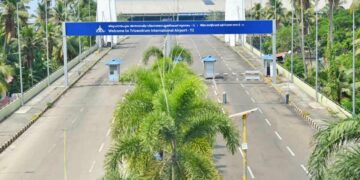 വിമാനത്താവളത്തിന്റെ പ്രവേശന കവാടം- - ചിത്രം വി വി അനൂപ്