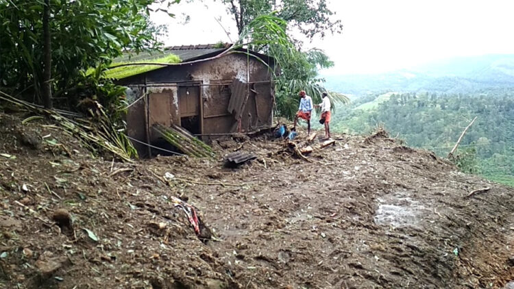 ഉരുള്‍പൊട്ടലില്‍ നശിച്ച അര്‍ജുനന്റെ വീടിരുന്ന സ്ഥലം