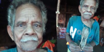 മല്ലന്‍ കാണി പണ്ടുകാലത്ത് സന്ദേശങ്ങള്‍ കൈമാറിയിട്ടുള്ള അഞ്ചുമനക്കെട്ട് പരിശോധിക്കുന്നു