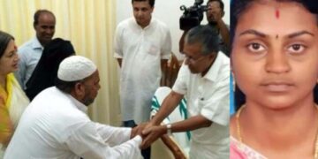 Kerala Chief Minister Pinarayi Vijayan meets the family of Junaid Khan – the 16-year-old boy killed on a train in Haryana by an angry mob – in New Delhi . Mohammad Riyas (DYFI national president) Brinda Karat (CPIM Politburo member) are also seen. Sowmya Santhosh (right)