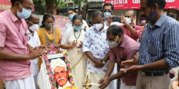 മഹാത്മ അയ്യങ്കാളി ജയന്തി ദിനാഘോഷം കെ .സി സുബ്രമണ്യൻ ഉദ്ഘാടനം ചെയ്യുന്നു