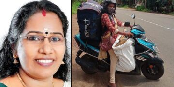 വിതരണത്തിനുള്ള സാധനങ്ങളുമായി ഷീജ