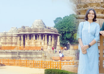 ഗുജറാത്തിലെ മോധേര സൂര്യ ക്ഷേത്രം, ലേഖികയും മകളും മോധേര ക്ഷേത്രത്തില്‍