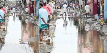 ചാല കൊത്തുവാള്‍ തെരുവിലെ വെള്ളക്കെട്ട്‌