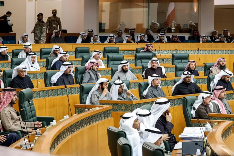 Kuwaiti lawmakers attend a parliament session at the National Assembly in Kuwait City on February 6, 2024. (Photo by YASSER AL-ZAYYAT / AFP)