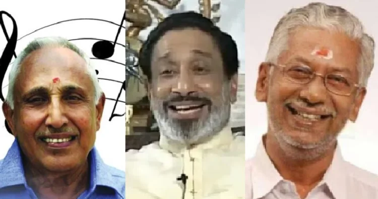 കേശവന്‍ നമ്പൂതിരി (ഇടത്ത്) ശിവാജി ഗണേശന്‍ (നടുവില്‍) എസ്. രമേശന്‍ നായര്‍ (വലത്ത്)