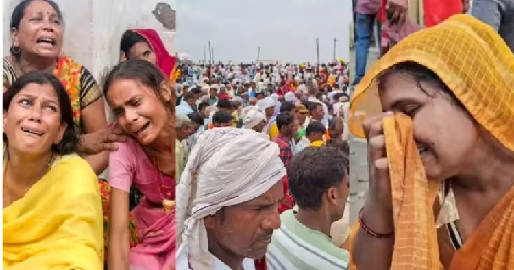 ഹത്രാസില്‍ ഭോലെ ബാബയുടെ സത്സംഗില്‍ തിക്കിലും തിരക്കിലും പെട്ട് മരിച്ചവരുടെ ദുഖാര്‍ത്തരായ ബന്ധുക്കള്‍