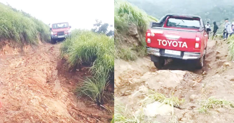 ഓഫ് റോഡ് സവാരിക്കെത്തിയ ഇതര സംസ്ഥാനക്കാരുടെ
വാഹനങ്ങള്‍ ചെളിയില്‍ താഴ്ന്ന നിലയില്‍
