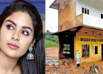 മോഹന്‍ലാലിന്‍റെ വിശ്വശാന്തി ഫൗണ്ടേഷന്‍ പുനരുദ്ധരിക്കുമെന്ന് പ്രഖ്യാപിച്ച പ്രളയം ഏറെ കേടുപാടുകള്‍ വരുത്തിയ മുണ്ടക്കൈ എല്‍പി സ്കൂള്‍ (വലത്ത്)