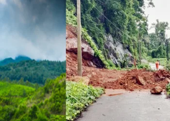 കഴിഞ്ഞദിവസമുണ്ടായ കനത്ത മഴയില്‍ വാഴമലയില്‍
മണ്ണിടിഞ്ഞ് റോഡ് ഗതാഗതം തടസ്സപ്പെട്ടപ്പോള്‍