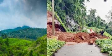 കഴിഞ്ഞദിവസമുണ്ടായ കനത്ത മഴയില്‍ വാഴമലയില്‍
മണ്ണിടിഞ്ഞ് റോഡ് ഗതാഗതം തടസ്സപ്പെട്ടപ്പോള്‍