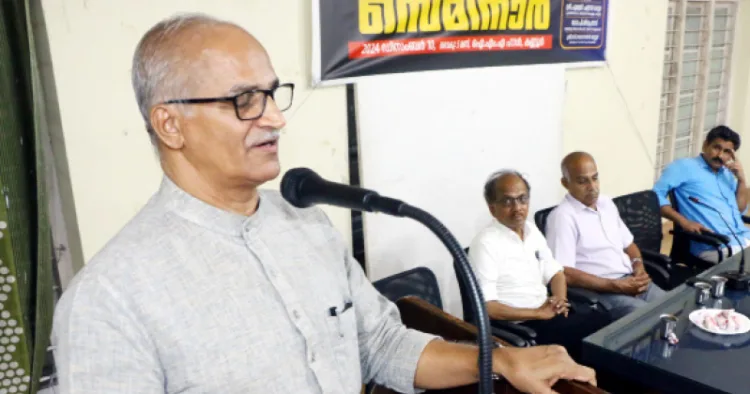 ബിജെപി സംസ്ഥാന വൈസ് പ്രസിഡന്റ് സി. സദാനന്ദന്‍ മാസ്റ്റര്‍ സംസാരിക്കുന്നു