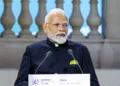 Paris, Feb 11 (ANI): Prime Minister Narendra Modi addresses the AI Action Summit, at the Grand Palais in Paris on Tuesday. (ANI Photo)