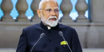 Paris, Feb 11 (ANI): Prime Minister Narendra Modi addresses the AI Action Summit, at the Grand Palais in Paris on Tuesday. (ANI Photo)