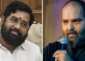 സ്റ്റാന്‍ഡപ് കൊമേഡിയന്‍ കുനാല്‍ കമ്ര (വലത്ത്) എക് നാഥ് ഷിന്‍ഡേ (ഇടത്ത്)