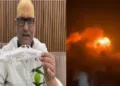ഉത്തര്‍പ്രദേശിലെ കോണ്‍ഗ്രസ് അധ്യക്ഷന്‍ അജയ് റായി റഫാല്‍ ജെറ്റിന്‍റെ കളിപ്പാട്ടരൂപം കാണിച്ച് നടത്തിയ പരിഹാസം (ഇടത്ത്) റഫാല്‍ ജെറ്റ് ഉപയോഗിച്ച് തൊടുത്ത മിസൈലില്‍ തകര്‍ന്ന പാക് ഭീകരകേന്ദ്രത്തിന്‍റെ ചിത്രം (വലത്ത്)