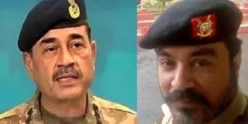 പാകിസ്ഥാന്‍ പട്ടാള മേധാവി അസിം മുനീര്‍ (ഇടത്ത്) മുന്‍ പാക് സൈനികോദ്യോഗസ്ഥന്‍ ആദില്‍ രാജ (വലത്ത്)