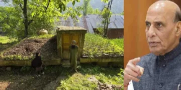 ഇന്ത്യ രജൗറിയിലും പൂഞ്ചിലും നിര്‍മ്മിക്കാന്‍പോകുന്ന ബങ്കറിന്‍റെ മാതൃക (ഇടത്ത്) രാജ് നാഥ് സിങ്ങ് (വലത്ത്)