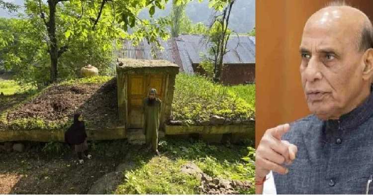 ഇന്ത്യ രജൗറിയിലും പൂഞ്ചിലും നിര്‍മ്മിക്കാന്‍പോകുന്ന ബങ്കറിന്‍റെ മാതൃക (ഇടത്ത്) രാജ് നാഥ് സിങ്ങ് (വലത്ത്)
