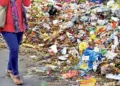 Garbage dumped on a road in East Delhi on Monday as MCD workers are on strike for the last 10 days due to non-payment of salaries for three months by the Municipal Corporations in Delhi.
Photo by K Asif
08/06/15