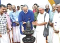തിരുവനന്തപുരം പൂജപ്പുര മൈതാനത്ത് ജന്മഭൂമി സുവര്‍ണ ജയന്തി ആഘോഷങ്ങളുടെ ഭാഗമായൊരുക്കിയ പ്രദര്‍ശന നഗരി ആഘോഷസമിതി ചെയര്‍മാന്‍ രാജീവ് ചന്ദ്രശേഖര്‍ ഉദ്ഘാടനം ചെയ്യുന്നു
