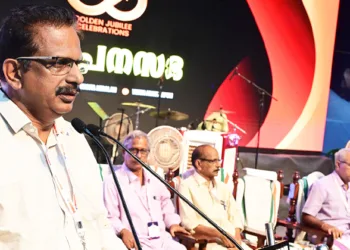 ജന്മഭൂമി ജനറല്‍ മാനേജര്‍ കെ.ബി. ശ്രീകുമാര്‍ സംസാരിക്കുന്നു