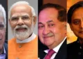 മാധ്യമപ്രവര്‍ത്തകന്‍ കരണ്‍ ഥാപ്പര്‍ (ഇടത്ത്) ദ ഹിന്ദു എഡിറ്റര്‍ എന്‍.റാം (വലത്ത് നിന്നും രണ്ടാമത്)