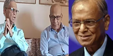 ഇന്‍ഫോസിസ് നാരായണമൂര്‍ത്തിയും ഗുരു പ്രൊഫ. ജസ്വന്ത് ജി കൃഷ്ണയ്യയും (ഇടത്ത്) ഇന്‍ഫോസിസ് നാരായണമൂര്‍ത്തി(വലത്ത്)