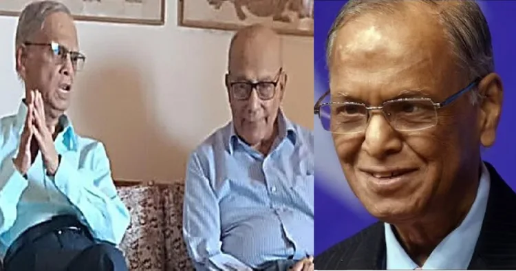 ഇന്‍ഫോസിസ് നാരായണമൂര്‍ത്തിയും ഗുരു പ്രൊഫ. ജസ്വന്ത് ജി കൃഷ്ണയ്യയും (ഇടത്ത്) ഇന്‍ഫോസിസ് നാരായണമൂര്‍ത്തി(വലത്ത്)