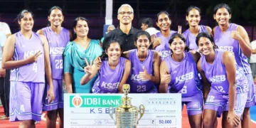 രാജപാളയം ബാസ്‌കറ്റ്‌ബോളില്‍ ജേതാക്കളായ കെഎസ്ഇബി ടീം