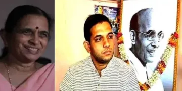 സത്യകി സവര്‍ക്കര്‍ (വലത്ത്) അമ്മ ഹിമാനി സവര്‍ക്കര്‍ (ഇടത്ത്)