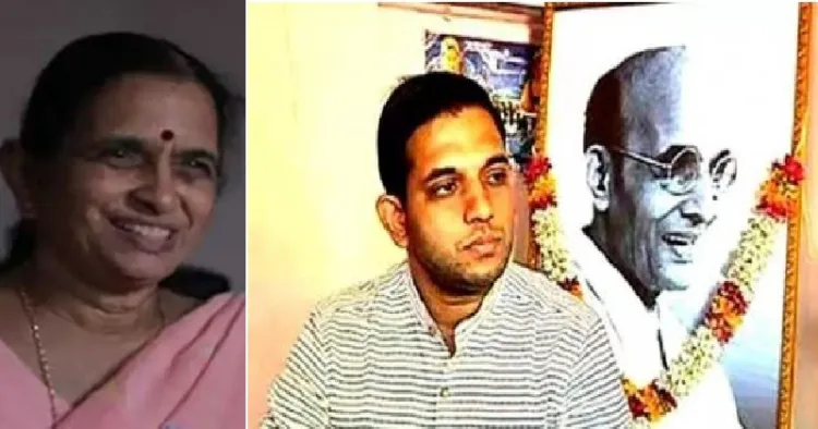 സത്യകി സവര്‍ക്കര്‍ (വലത്ത്) അമ്മ ഹിമാനി സവര്‍ക്കര്‍ (ഇടത്ത്)