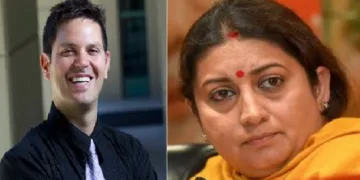 അമേരിക്കയിലെ ബെര്‍ക്കിലിയിലെ കാലിഫോര്‍ണിയ യൂണിവേഴ്സിറ്റിയിലെ പ്രൊഫ. യാനിവ് കോഞ്ചിച്കി(ഇടത്ത്) സ്മൃതി ഇറാനി (വലത്ത്)