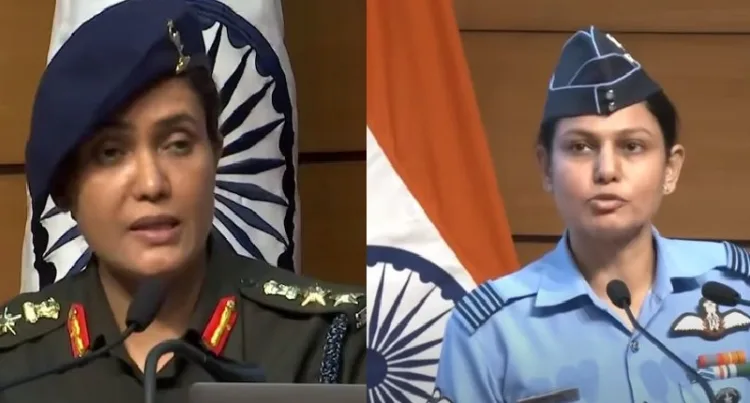 കേണല്‍ സോഫിയ ഖുറേഷിയും വിംഗ് കമാന്‍ഡര്‍ വ്യോമിക സിങ്ങും