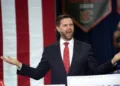 U.S. Senator JD Vance, who was recently picked as Republican presidential nominee Donald Trump's running mate, holds a rally in Glendale, Arizona, U.S. July 31, 2024.  REUTERS/Go Nakamura