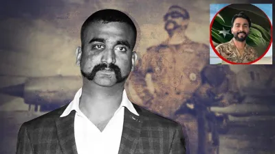 അഭിനന്ദൻ വർത്തമാനും പാക്കിസ്ഥാനി മേജർ മോയിസ് അബ്ബാസും (ബോക്സിൽ)