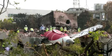 Ahmedabad, Jun 13 (ANI): The wreckage of the ill-fated London-bound Air India flight on the rooftop of the doctors' hostel, in Ahmedabad on Thursday. Efforts are underway to move the wreckage. (ANI Video Grab)