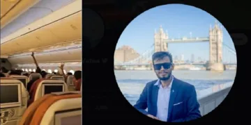 എസിയില്ലെന്ന് അനുഭവപ്പെട്ടതിനെ തുടര്‍ന്ന് എസി പ്രവര്‍ത്തിക്കുന്നുണ്ടോ എന്ന് നോക്കാന്‍ എസി പിറ്റിലേക്ക് കൈ ഉയര്‍ത്തി പരിശോധിക്കുന്ന യാത്രക്കാര്‍- ആകാശ് വത്സ പങ്കുവെച്ച വീഡിയോയില്‍ നിന്നുള്ള ദൃശ്യം (ഇടത്ത്) ആകാശ് വത്സ- ഇദ്ദേഹത്തിന്‍റെ എക്സിലെ പ്രൊഫൈല്‍ ചിത്രമാണിത് (വലത്ത്)