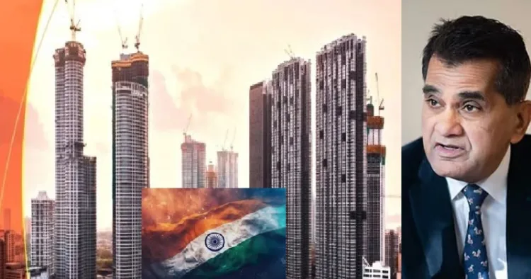 അമിതാഭ് കാന്ത് (വലത്ത്) പുതിയ വികസിത ഇന്ത്യ (ഇടത്ത്)