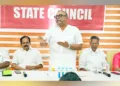 ബിഡിജെഎസ് സംസ്ഥാന കൗണ്‍സില്‍ യോഗം സംസ്ഥാന അധ്യക്ഷന്‍ തുഷാര്‍ വെള്ളാപ്പള്ളി ഉദ്ഘാടനം ചെയ്യുന്നു