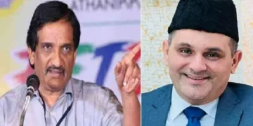 ഫസല്‍ ഗഫൂര്‍ (ഇടത്ത്) മുനവ്വറലി ശിഹാബ് തങ്ങള്‍ (വലത്ത്)