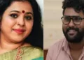 ഇന്ദു മേനോന്‍ (ഇടത്ത്) അഖില്‍ പി ധര്‍മ്മജന്‍ (വലത്ത്)