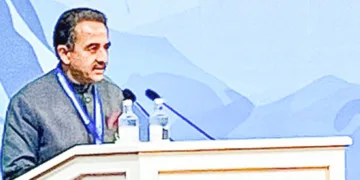 താജിക്കിസ്ഥാനില്‍ ഹിമാനികളെക്കുറിച്ചുള്ള യുഎന്‍ സമ്മേളനത്തില്‍ കേന്ദ്രമന്ത്രി കീര്‍ത്തി വര്‍ദ്ധന്‍ സിങ് സംസാരിക്കുന്നു
