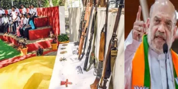 ഛത്തീസ് ഗഡിലെ സുക്മ ജില്ലയിലെ 16 നക്സലുകള്‍കീഴടങ്ങുന്നു. ഇതില്‍ ആറ് പേരുടെ തലയ്ക്ക് മൊത്തമായി 25 ലക്ഷമാണ് വിലയിട്ടിരിക്കുന്നത് (ഇടത്ത്)