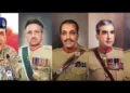 അസിം മുനീര്‍ (ഇടത്തേയറ്റം)  പാകിസ്ഥാന്‍ ഭരണം നിയന്ത്രിച്ചിരുന്ന മുഷറാഫ്, സിയാ ഉള്‍ ഹഖ്, യാഹ്യാ ഖാന്‍, അയൂബ് ഖാന്‍ എന്നിവര്‍ (ഇടത്ത് നിന്ന് രണ്ട് മുതല്‍ അഞ്ച് വരെയുള്ള ചിത്രങ്ങള്‍)