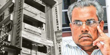 ജന്മഭൂമി, കേസരി എന്നിവ പ്രവര്‍ത്തിച്ചിരുന്ന വെങ്കിടേഷ് നായക് മോഹന്‍ദാസ് ബില്‍ഡിങ്‌, പുത്തൂര്‍മഠം ചന്ദ്രന്‍