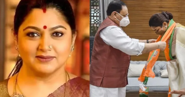 ബിജെപി ദേശീയ പ്രസിഡന്‍റ് ജെ.പി. നദ്ദ ഖുശ്ബുവിനെ തമിഴ്നാട് വൈസ് പ്രസിഡന്‍റായി തെരഞ്ഞെടുക്കപ്പെട്ടതായി അറിയിച്ച് അഭിനന്ദിക്കുന്നു.