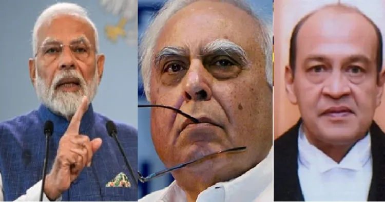 കപില്‍ സിബല്‍ (നടുവില്‍) ജസ്റ്റിസ് യശ്വന്ത് വര്‍മ്മ (വലത്ത്)