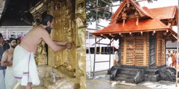 തന്ത്രി കണ്ഠര് രാജീവരുടെ സാന്നിധ്യത്തില്‍ മേല്‍ശാന്തി അരുണ്‍കുമാര്‍ നമ്പൂതിരി ശബരിമലനട തുറക്കുന്നു, നിര്‍മാണം പൂര്‍ത്തീകരിച്ച നവഗ്രഹ ശ്രീകോവിലില്‍