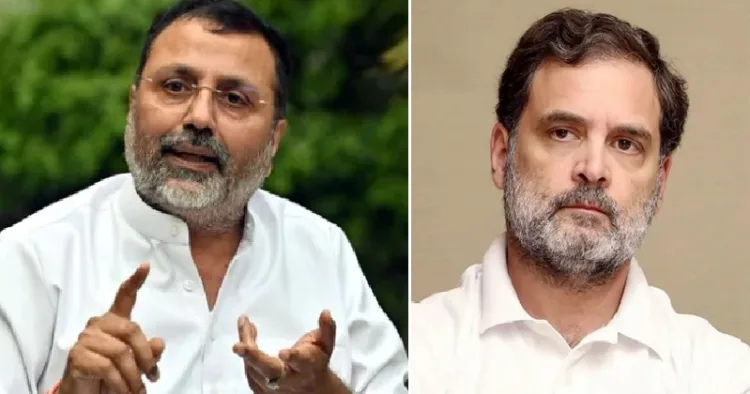 നിഷികാന്ത് ദുബെ (ഇടത്ത്)